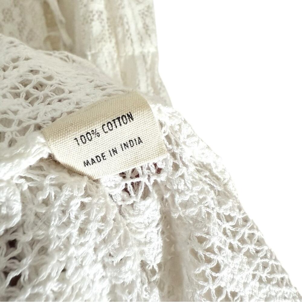 Ajaie Alaie Cream White Crochet Lace Tie Front Candor Dress - Medium - Picture 12 of 12
